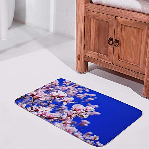 Tapis de bain absorbant à mémoire de forme lavable en machine bleu