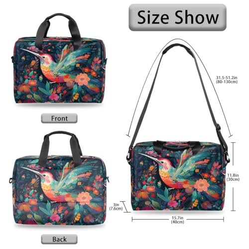 Maletín para portátil 15.6 pulgadas estampado colibrí miniatura 6
