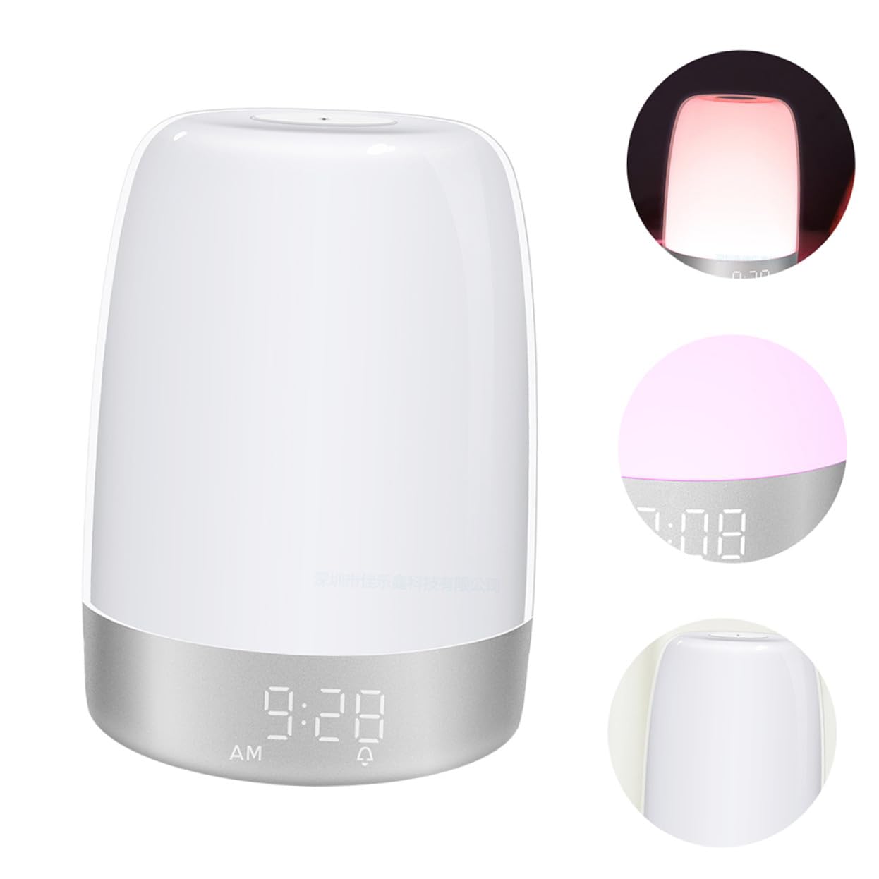 Garneck Lampe de Chevet Tactile Réveil avec Minuterie Niveaux de Luminosité Lumière Ambiance Colorée pour Chambre Nuit et Adulte