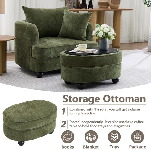 Sillón Plegable Chenille Verde Menta miniatura 4