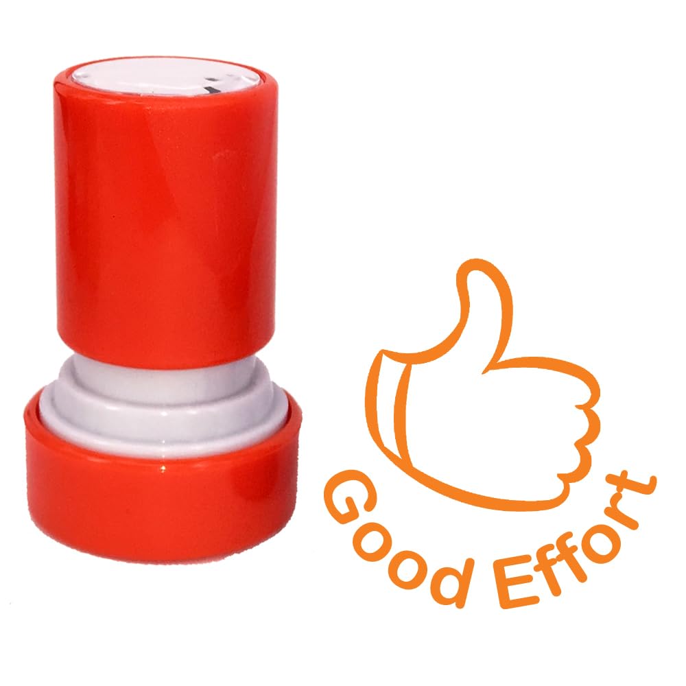 Classroom Capers Orange Good Effort Teacher Stamp. Self-Inking, 22Mm, Reinkable, Quality Stamper For Marking And Praise. Ink