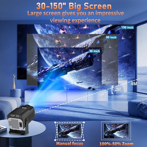 Nonete Projector 1080P Full HD, 4K Projector with 270° Rotation NT30 Projector の商品画像 7