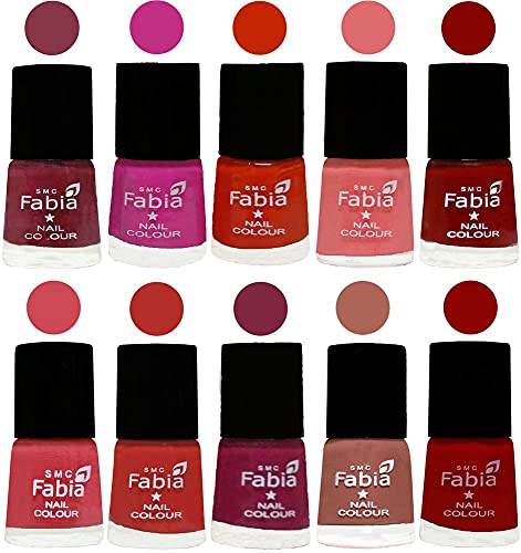 Image of ALL IN ONE (PACK OF 10), Long Lasting Glossy Nail Polish, 6 ml Each, All Vibrant Colours,02280