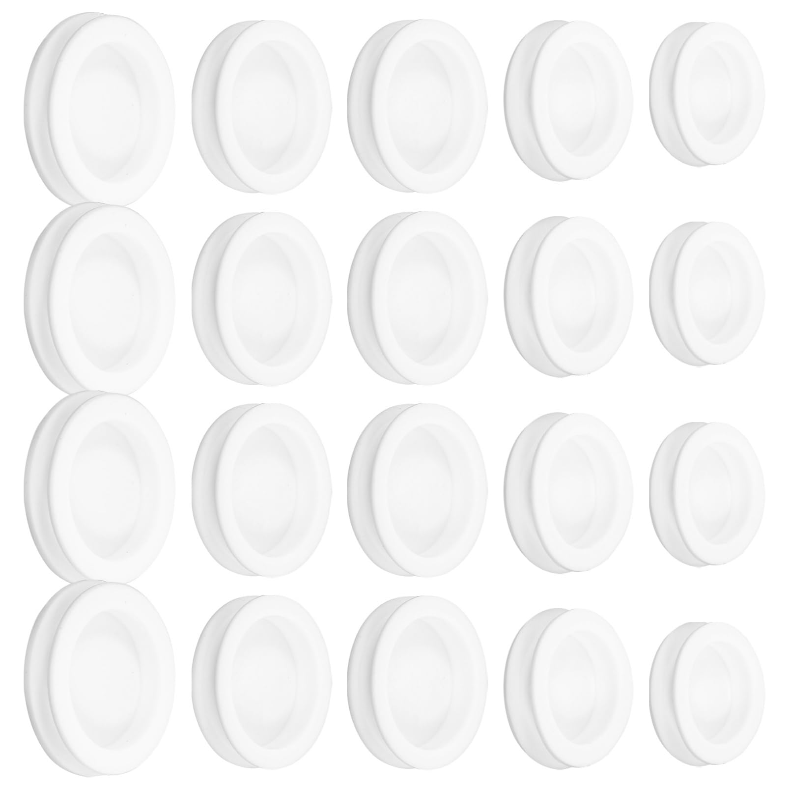 NUOBESTY Piggy Bank Stopper, 20pcs Piggy Bank Silicone Plugs Replacement Saving Box Plug Hole Cover Silicone Seal for Coin Jar Accessories 28mm, 30mm, 32mm, 34mm, 36mm