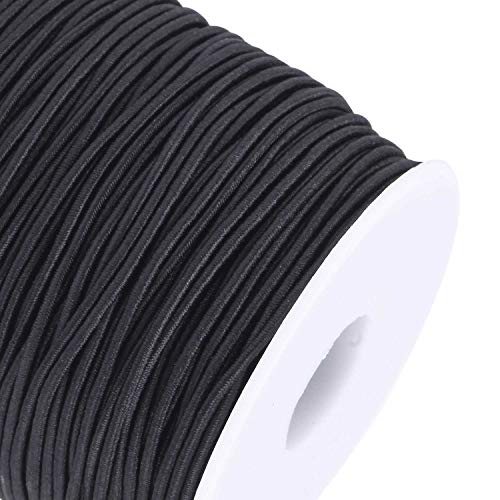 Senkary Elastic String Cord Elastic Thread Beading String Cord for Jewelry Making Bracelets Beading, 100 Meters (Black, 1.5 mm)
