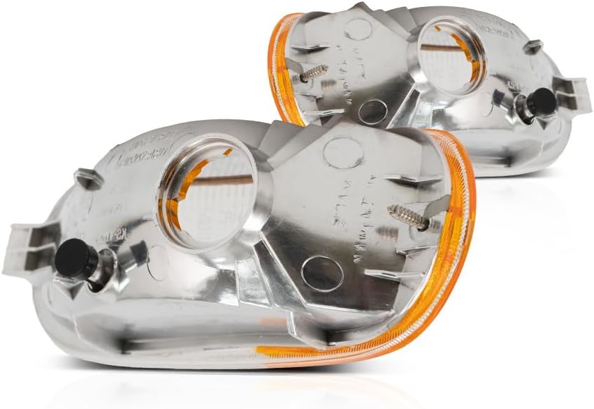 KarParts360 For VW Beetle Turn Signal Light 1998-2005 Driver and Passenger Side Pair/Set | Clear and Amber Lens | VW2520103, VW2521103 | 1C0953155L, 1C0953156L