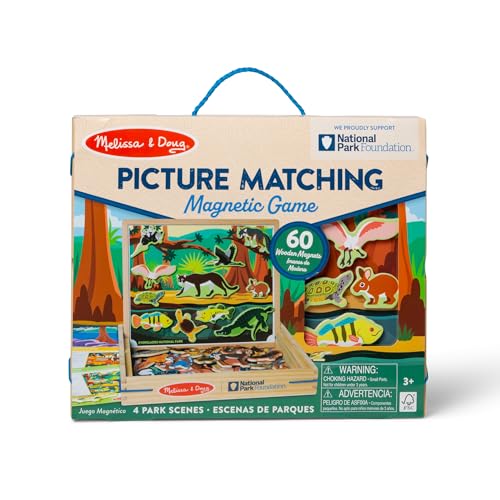 Image of Melissa & Doug National Parks Wooden Picture Matching Magnetic Game Kids Animal Magnets Activity for Boys and Girls Ages 3+ - FSC-Certified Materials