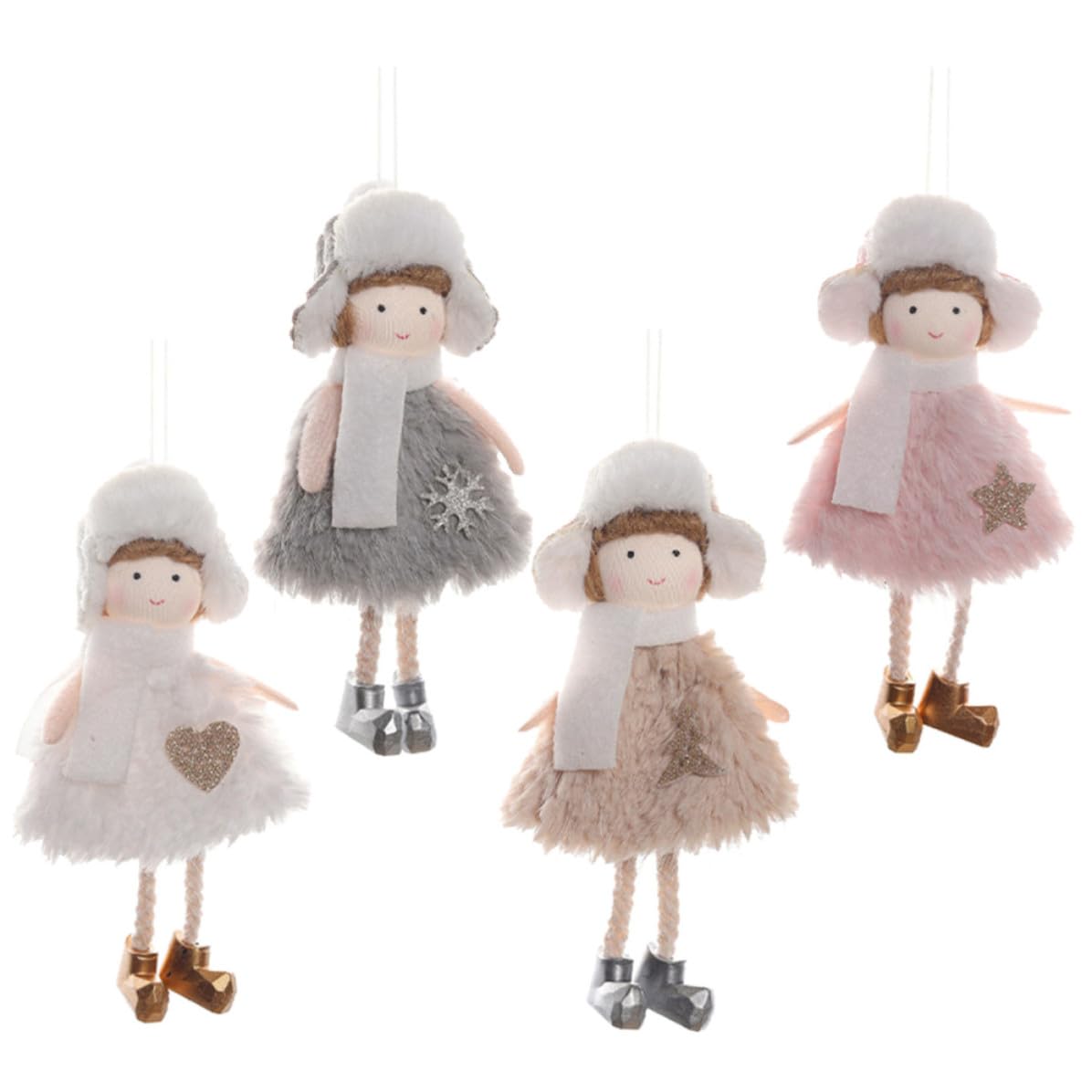 Toyvian 16 Pezzi Pendente Natalizio Bambola Soffice in Peluche, Leggero e