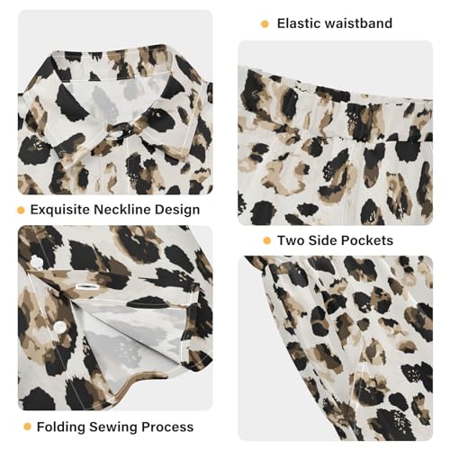 Image of visesunny Funny Boy's 2 Pieces Shirt and Short Set Casual Shirts Short Sleeve Beach Shorts Summer Outfits for 3-10 Years Kids