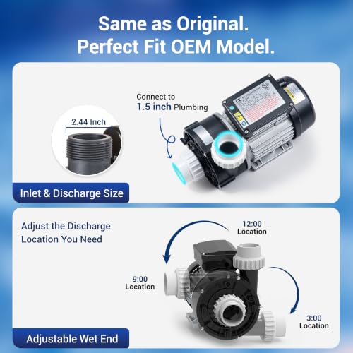 Image of Hot Tub Circulation Pump 230V,63GPM,1.5in (Model: WTC50M-Standard)