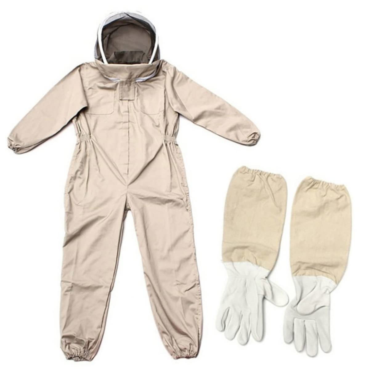 Traje de abejas, traje de apicultura profesional con capucha y guantes ventilados, traje de apicultor de protección de cuerpo completo, trajes de abejas para hombres (XL)