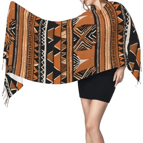 African Mud Cloth Tribal Soft Ladies' Scarves In Winter,Oversized Scarves,Fashionable Long Shawl Scarves3