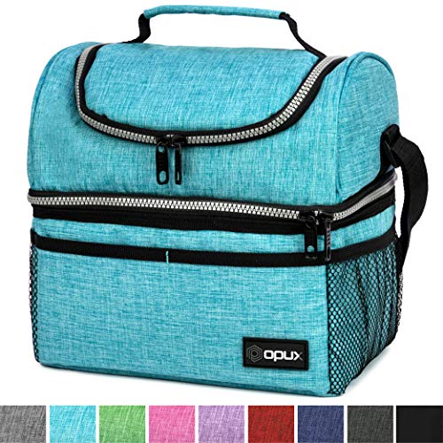 Insulated Dual Compartment Lunch Bag for Men, Women | Double Deck Reusable Lunch
