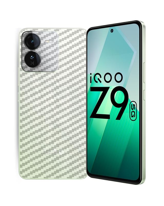 Image of Compatible with iQOO Z9 5G Skin Sticker /Vinyl wrap /Protective Film Mobile Back Skin Carbon Fiber 3D (Transparent) by Candeal Mizhan (Only Back)
