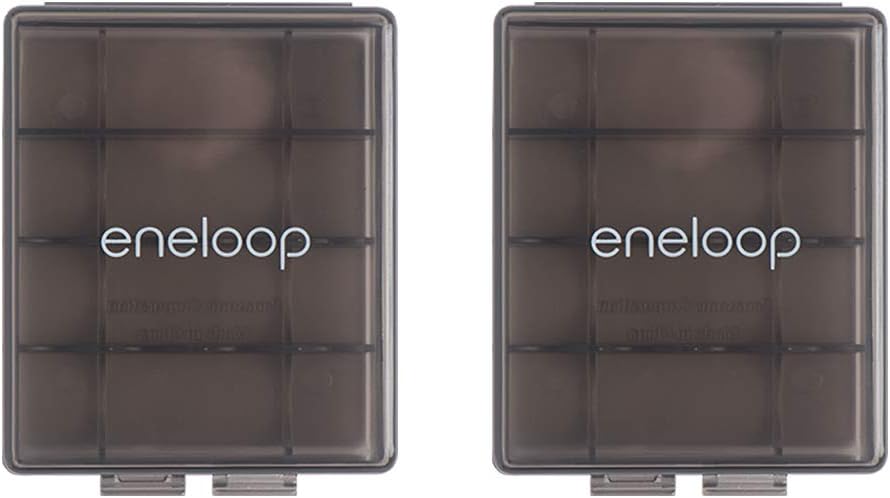 Panasonic BQ-CASEK2SA pro Battery Storage Cases with 4AA or 5AAA Battery Capacity, Obsidian Gray (Pack of 2)