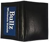 Texan Bull Leather Credit Card & Id Holder Slim Design Black Mens Wallet