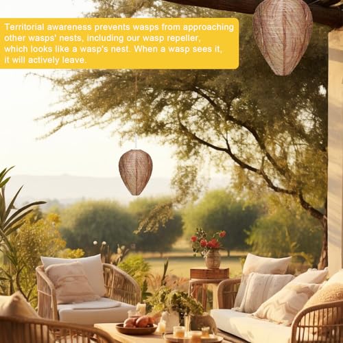 Pack of 5 fake wasp nest, wasp nest repellent, wasp trap, hornet nest dummy, wasps permanently repel - Image 3