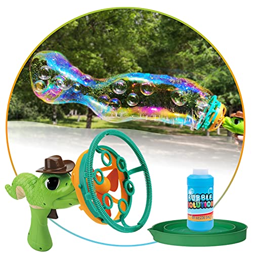 LUPPLE BIG BUBBLE MACHINE FOR KIDS AND TODDLERS BUBBLE GUN BLOWER OUTDOOR TOYS GIFT FOR 3 YEARS+ BOYS AND GIRLS BUBBLE IN BUBBLE GIANT BUBBLE MAKER FOR BIRTHDAY PARTIES 8OZ SOLUTION INCLUDED