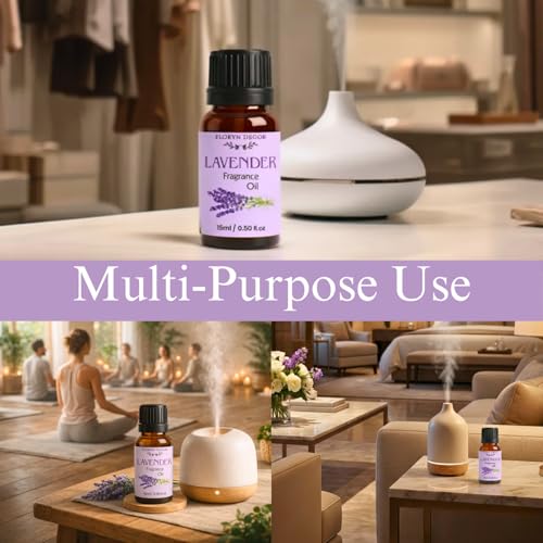 Image of Floryn Decor 15ml Aroma Oil Fragrance Oil for Diffuser, Candles, Soap & Aroma Therapy | Long Lasting Floral Scent | Premium Concentrated Aroma Oil (Lavender&Sandalwood)