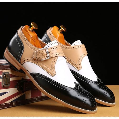 Men's Dress Shoes Leather Formal Business Oxford Derby Shoes Brogue Wingtip Retro Dress Shoes for Men4