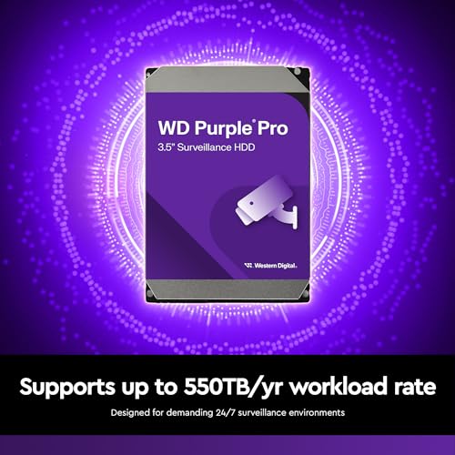 Image of Western Digital 12TB WD Purple Pro Surveillance Internal Hard Drive HDD - SATA 6 Gb /s, 512 MB Cache, 3.5 inch - WD122PURP