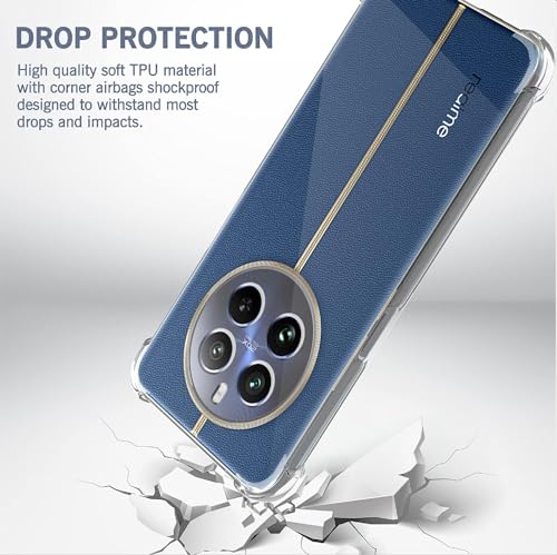 Image of Back Cover Silicone Flexible Bumper Transparent Cover for Realme P1 Pro /Realme 12 Pro / 12 Pro Plus -Transparent