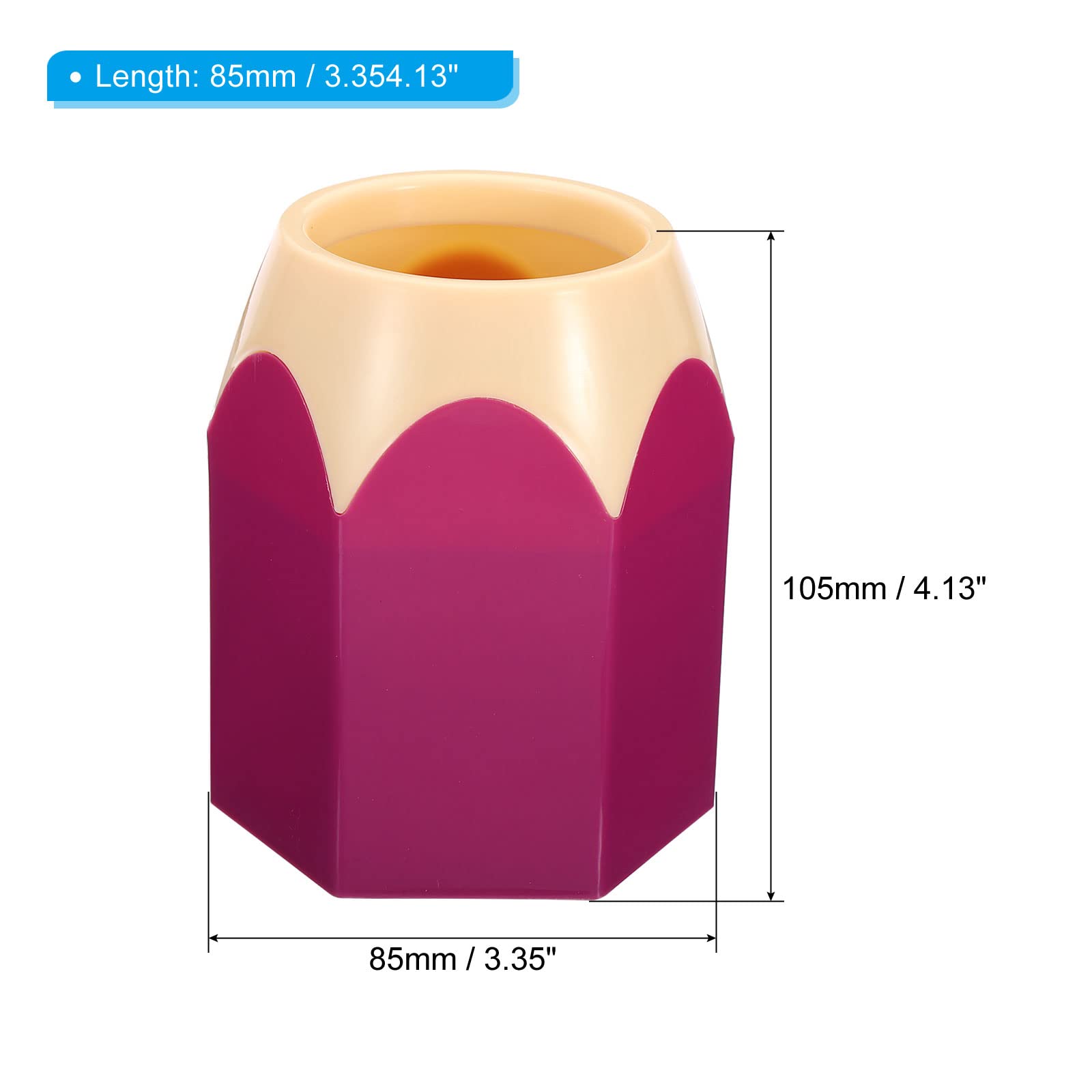 PATIKIL Pencil Holder, Pen Holder for Desk Cute Plastic Pencil Holder for Desk Pencil Holders Cup Organizer Pencil Shape, Purple - Image 2