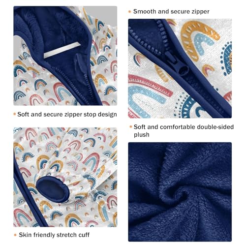 Rainbow Hearts Boys Fleece Coat,Children's Zip-Up Hoodie Jacket,Baby Warm Fashion Outerwear 3-10T,A1134083