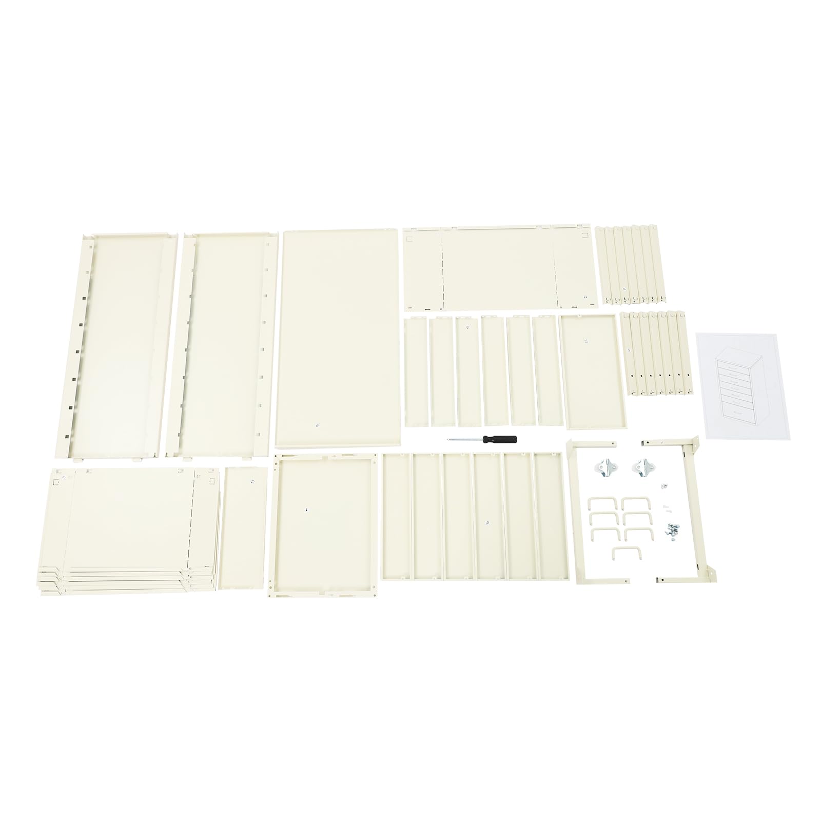 Mobiler Aktenschrank, Rollcontainer mit 7 Schubladen Metall-Nachttisch Schubladenschrank Rollschrank Nachttische Gesamtbelastbarkeit 3-5 kg für Wohnzimmer 35x26x69 cm (Beige)