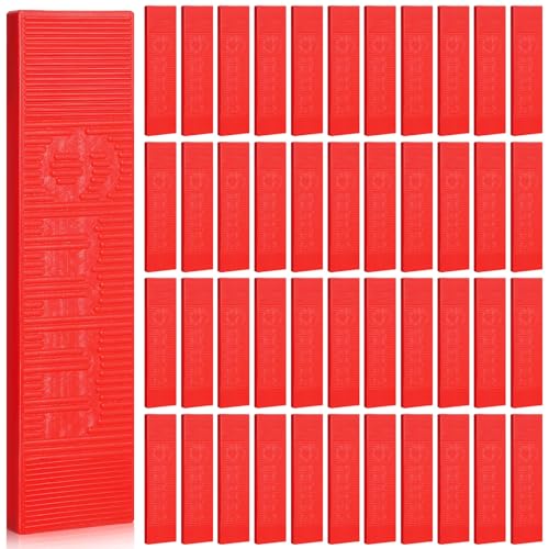 Image of Geelin 200 Pcs 1 /4 Inch Plastic Shims Flat Structural Tile Plastic Shim for Leveling 3 /64 1 /8 1 /4 Inch Home Improvement Level Door Toilet Shim Windows Indoor Outdoor Use(red)