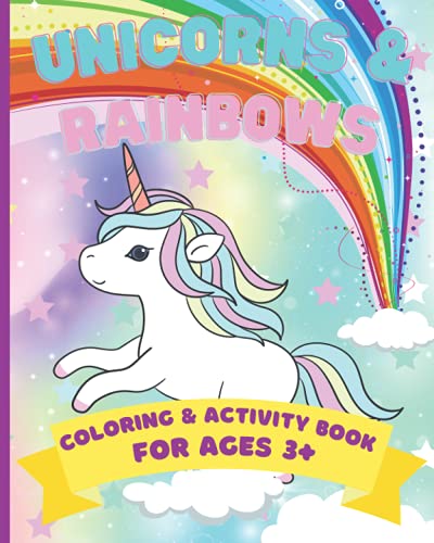 Unicorn and Rainbows Coloring & Activity Book: Coloring and Activity Book, Ages 3 and up, 100 Pages, 8x10 Inches image 2