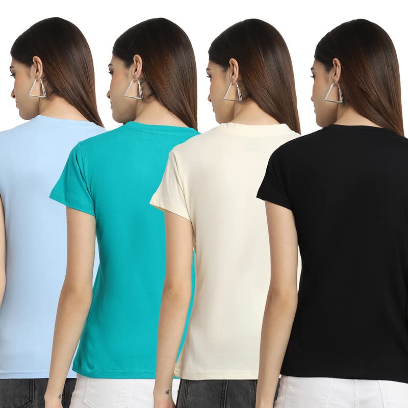 Image of Preneum Women's Cotton Regular Fit Graphic Stylish Printed Short Sleeves Casual T-Shirt |Trend & Styles
