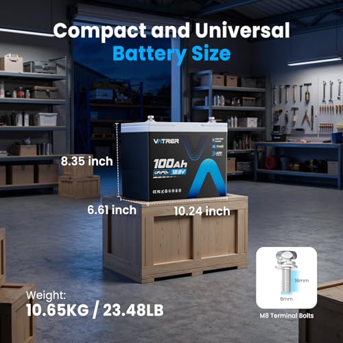 Image of 150A BMS 12V 100Ah Group 24 Lithium Battery with APP Monitoring, Rechargeable LiFePO4 Trolling Motor Battery, Multi-Protection, 1.92kW Max Load Power for RVs, Boats, Off-Grid, Home Energy Storage, etc