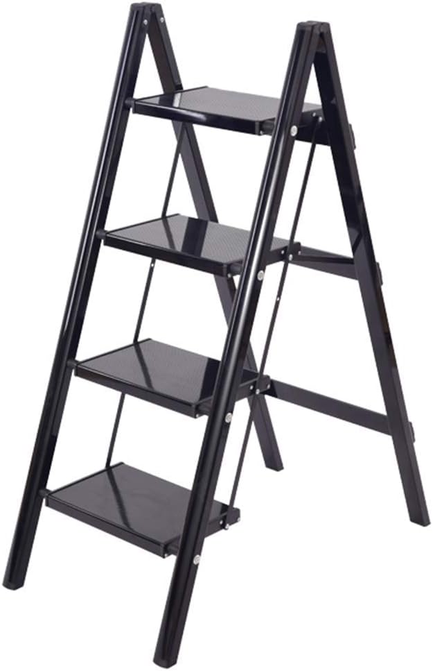 Home Step Stools,Step Stool | Stair Chair Seats | Portable Flower Rack | 4-Step Ladder Chair | Multifunctional Folding Chair | Fold up Library/Kitchen/Office Steps,B,B