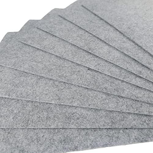 Image of Jtnohx Stiff Felt, 2mm Thick Felt Sheets for Crafts, 8 inchx12 inch Hard Felt Fabric Squares 8Pcs for DIY Projects (Grey Color)