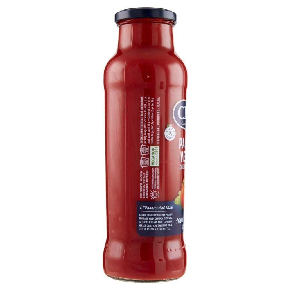 Italian Gourmet Passata Verace passata di pomodoro 12 x 700g Tomaten Sauce | Cremosa e süß aus italienischen Früchten, ideale per sughi, Pasta, Pizza, Gesamtnettogewicht 8,4 kg + Kostenlos Polpa 400g