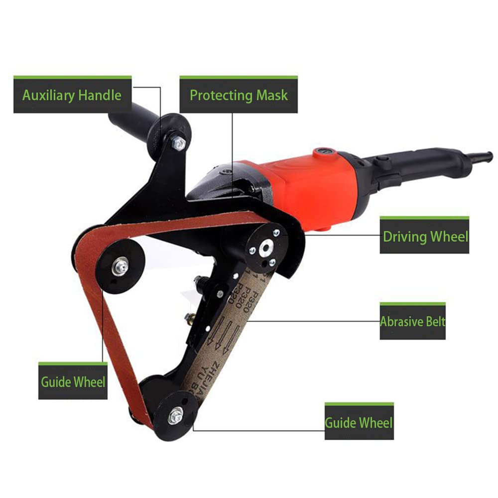 Adattatore per levigatrice a nastro per smerigliatrice angolare, tubi o tubi, accessori per smerigliatrice angolare con filettatura US 5/8-11 (cinghia da 20-40 mm)