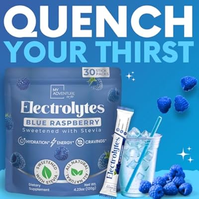 My Adventure to Fit Electrolytes - Blue Raspberry + Watermelon Candy Stick Packs