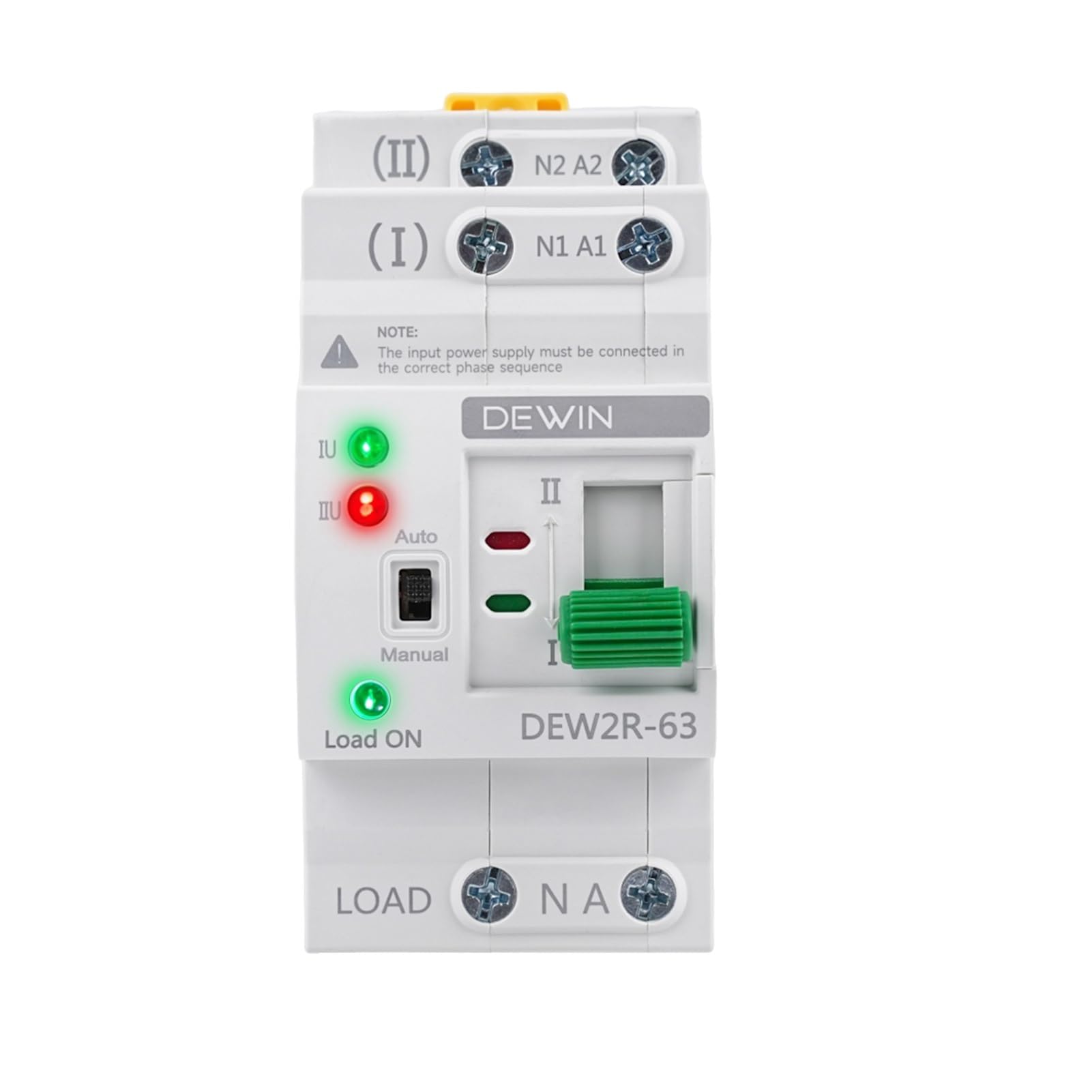 DEWIN Automatischer Transferschalter ATS Dual Power 2P 63A 220V Hutschiene