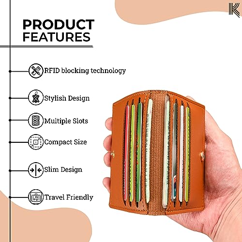 Image of Kraptick Card Holder for Men and Women - Elegant and Versatile Card Organizer, Credit Cardholder, Card Case, Card Pouch (Brown)
