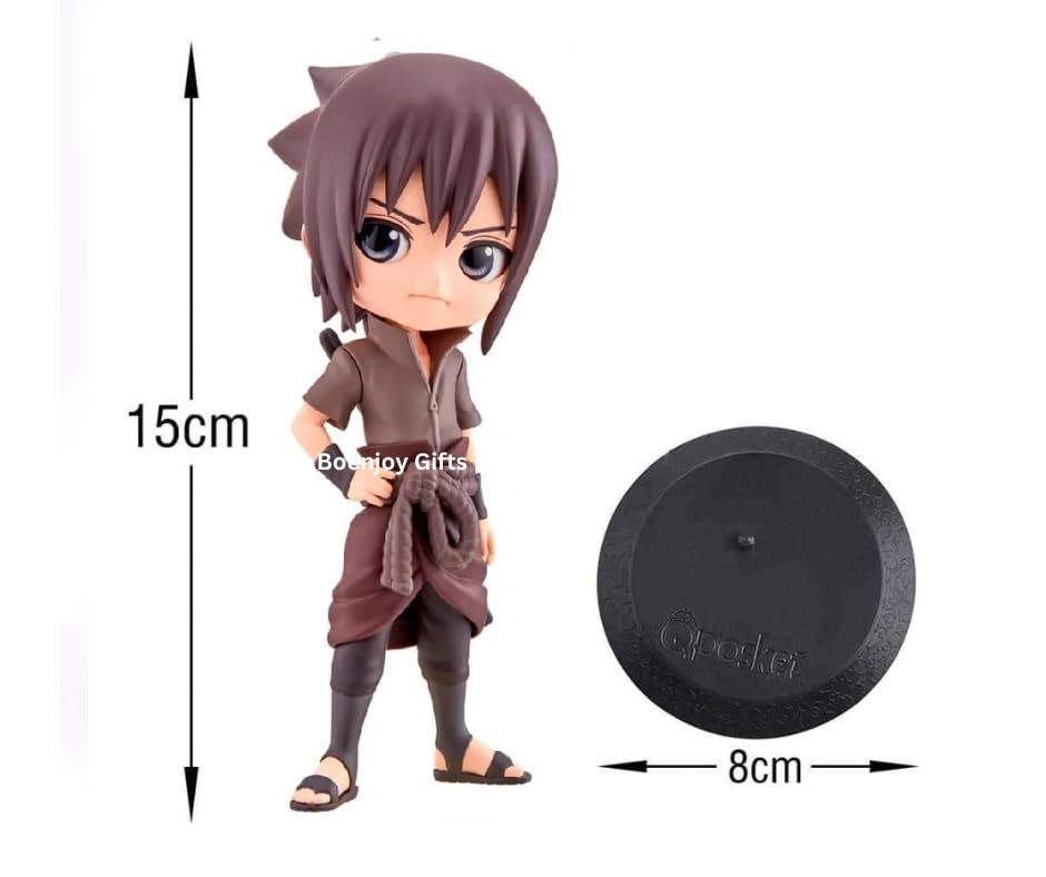 Image of BOENJOY Gifts- Naruto Uchiha Sasuke Action Figure for Home Decors, Office Desk and Study Table | 15 cm | Q Posket