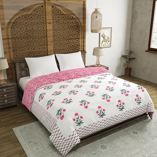 Image of BLOCKS OF INDIA Hand Block Printed Cotton King Size Quilt /Rajai | Design 47