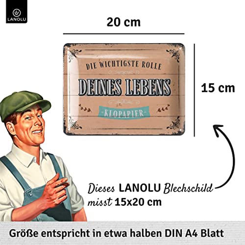 LANOLU Retro Tin Sign "Rolle Deine Leben" Toilet Sign Funny Toilet Signs Vintage Decoration Guest Toilet Sign - Image 3