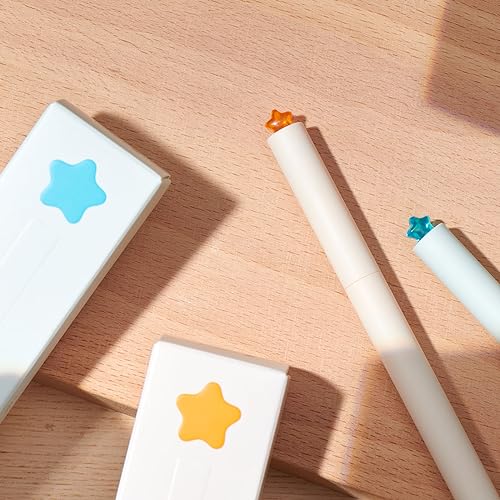 Image of Kaco FIRST Gel Pens Cute Stationery Black Ink 2 Pieces with Extra 4 Refills, 0.5 mm