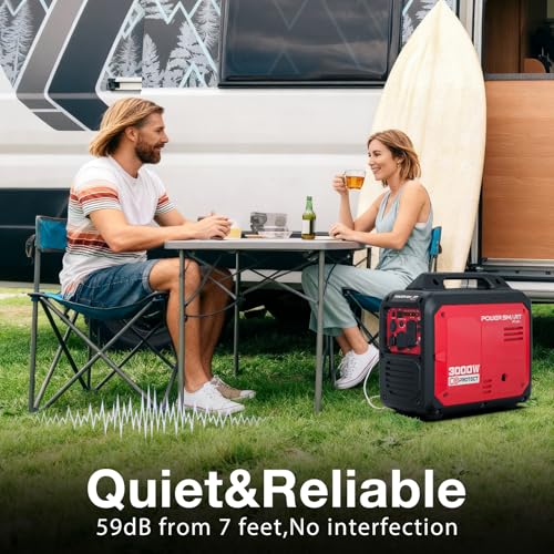 Image of PowerSmart 3000 Watt Portable Inverter Generator for Camping or Home Use