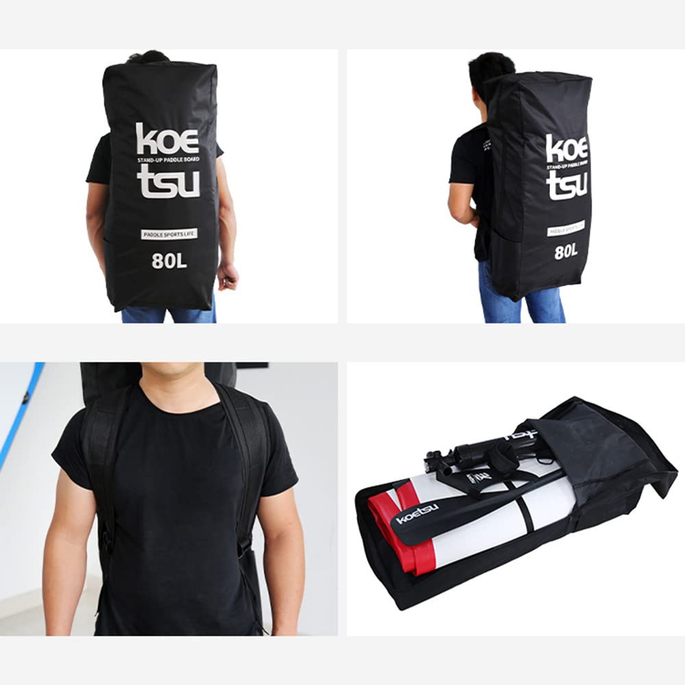 Lixada Mochila de viaje de 80 l/105 l para tabla de remo inflable, bolsa de transporte para tabla de remo