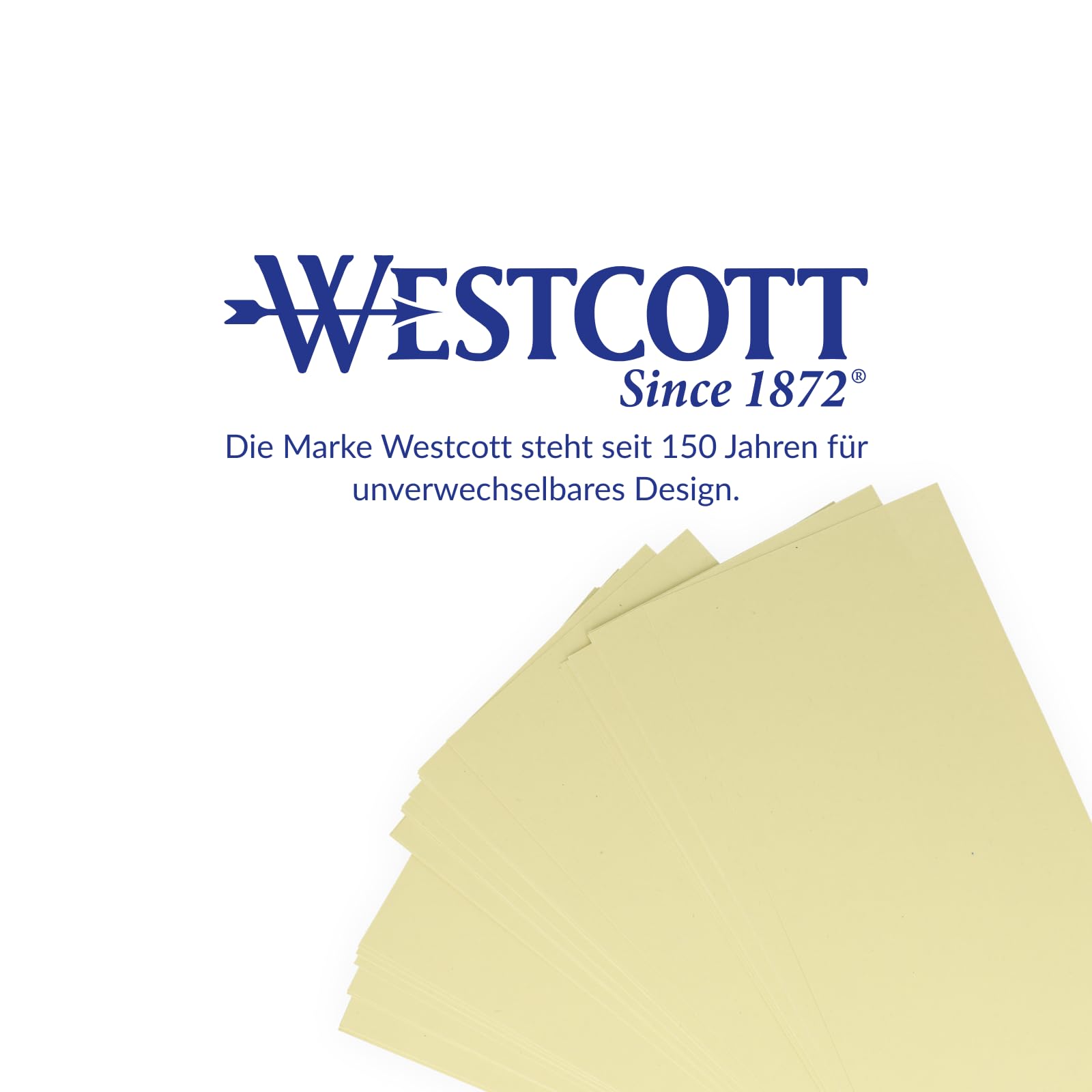 Westcott Trennstreifen 100 Stück Pastellgelb (30er-Pack) | Robuste Heftstreifen 190g/m² für A4 Ordner | Trennblätter 10,5 x 24 cm | Register 2-fach-Lochung für DIN-A4 Dokumente | E-733318 00