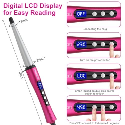 Descubre la mejor manicura y pedicura de LugoPulsa aqui 👈🏼 y pide cita Cono-Rizador-de-Pelo-Profesional-Tenacillas-de-Pelo-Ondulador-de-Pelo-Crea-Rizos-Suaves-y-Sueltos-Rizador-de-Ceramica-de-13-a-25-mm-para-Cabello-14-Temperatura-Ajustable-hasta-230C-Pantalla-Digital