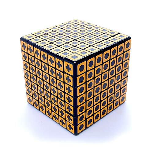 Cuberus 7x7x7 Color Blind Cube Symbols Sticker Black Body Twisty Puzzle Toy 7x7