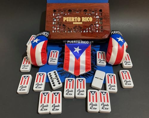 Juego de dominó puertorriqueño con estuche de madera miniatura 4